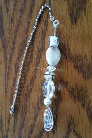 Pulls--Clear and Natural Glass and Acrylic Beaded Ceiling Fan/Light Pull