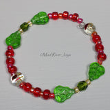 Tea Lights--Floating--Poinsettia Beaded Tea Light Set