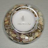 Tea Lights--Non-Floating--Natural Crushed Shell Tea Light Set