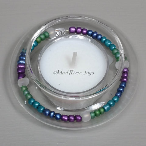 Tea Lights--Floating--Medicine Wheel Beaded Tea Light Set