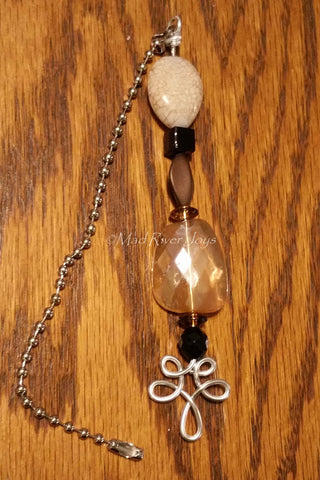 Pulls--Natural Browns Acrylic Beaded Ceiling Fan/Light Pull