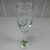 Wine Glass Charms--Glass Crystal Leaf--Gold/Clear