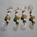 Ornament Hanger--Gold and Glass Pearl Christmas--Set of 12