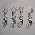 Ornament Hanger--Silver and Acrylic Crystal Christmas--Set of 12