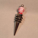 Bottle Stopper--Pink Swirl Red