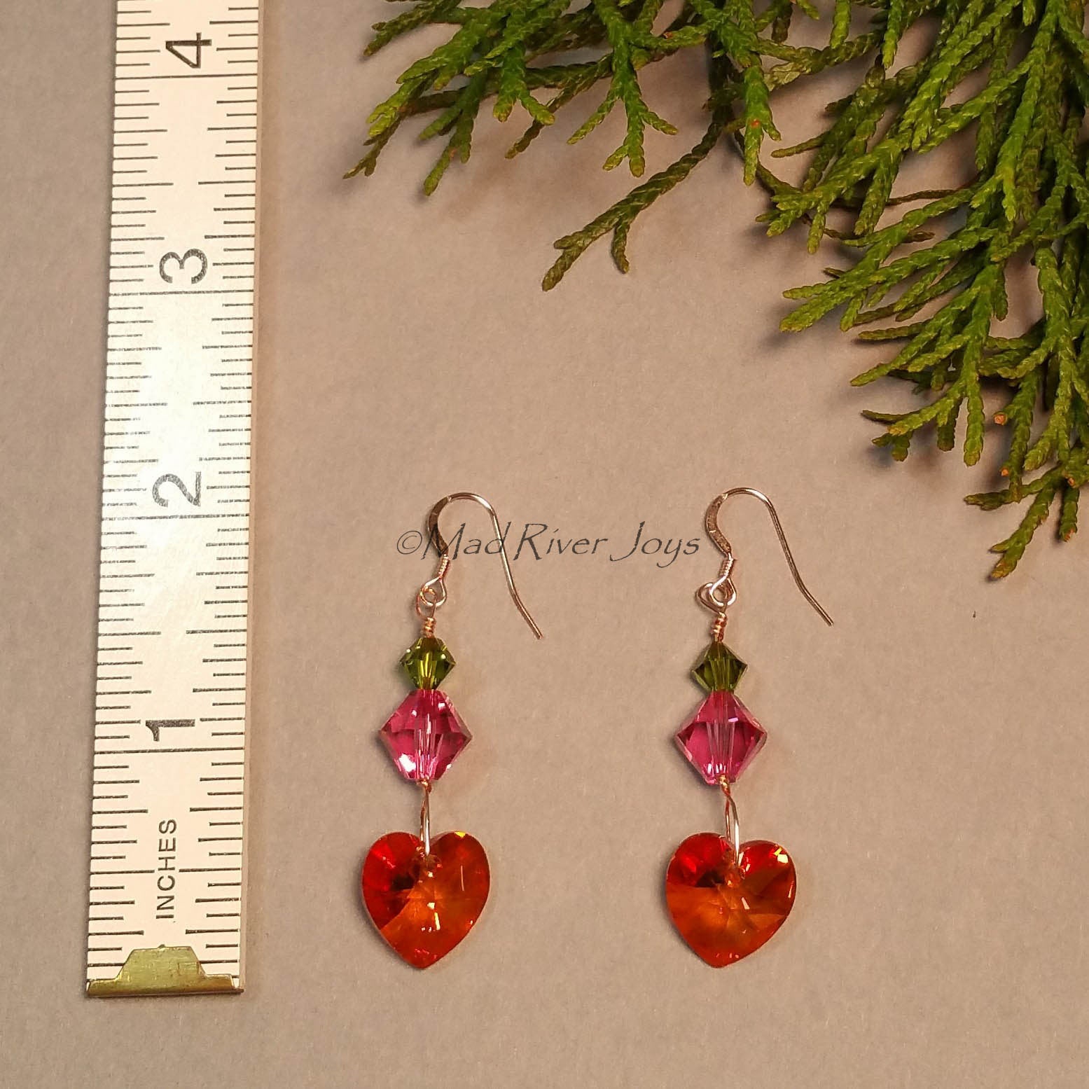 Earrings--Organic Hearts--Rose Gold