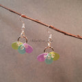 Earrings--Capiz Fan--Teal/Silver