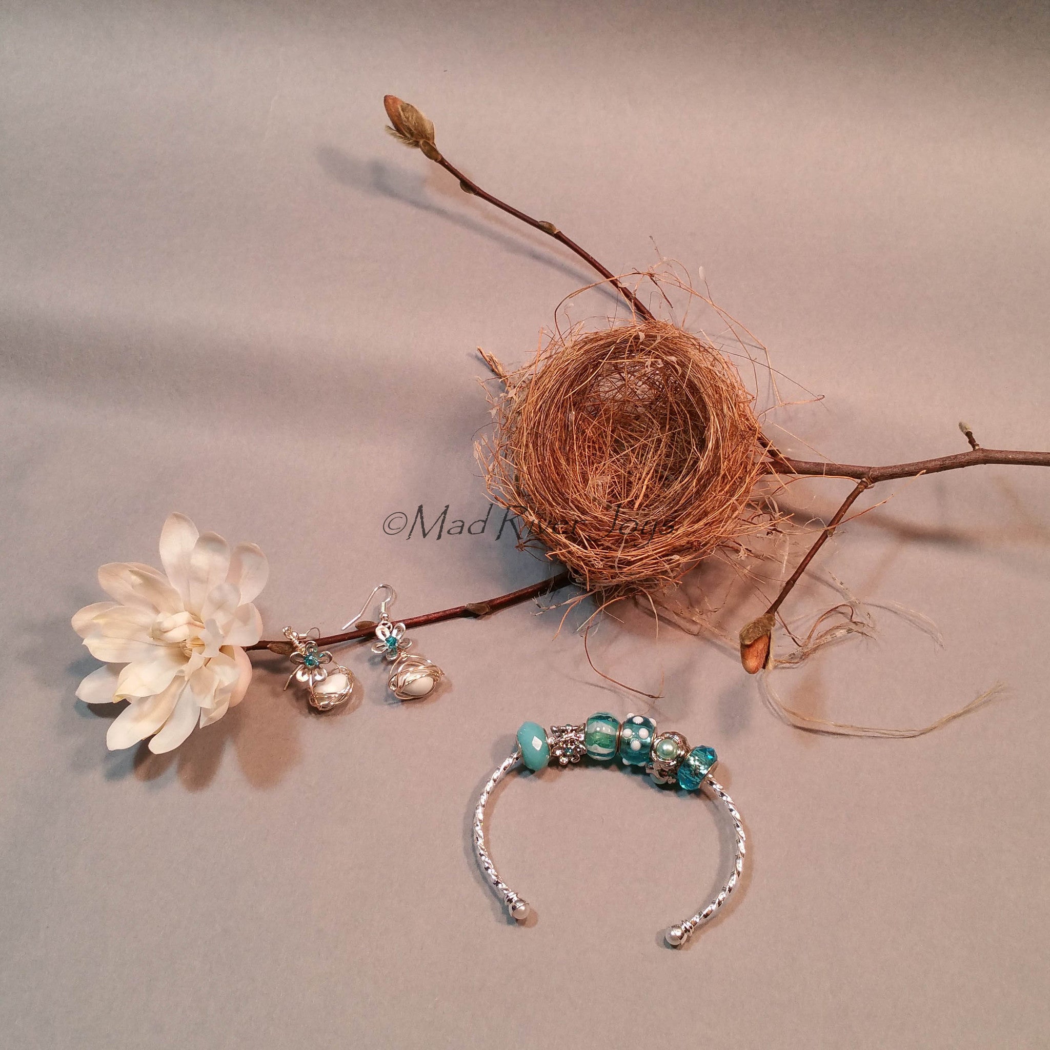 Bracelet--Cuff--Blue Spring Nest