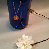 Necklace--Capiz Cross--Orange/Gold