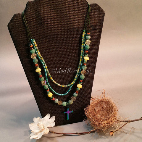 Necklace--Holy Trinity--Green