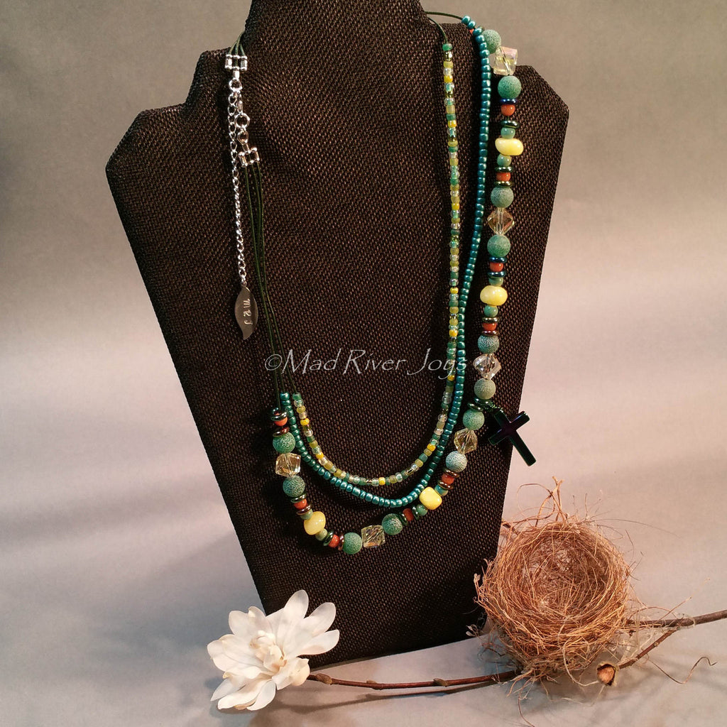 Necklace--Holy Trinity--Green