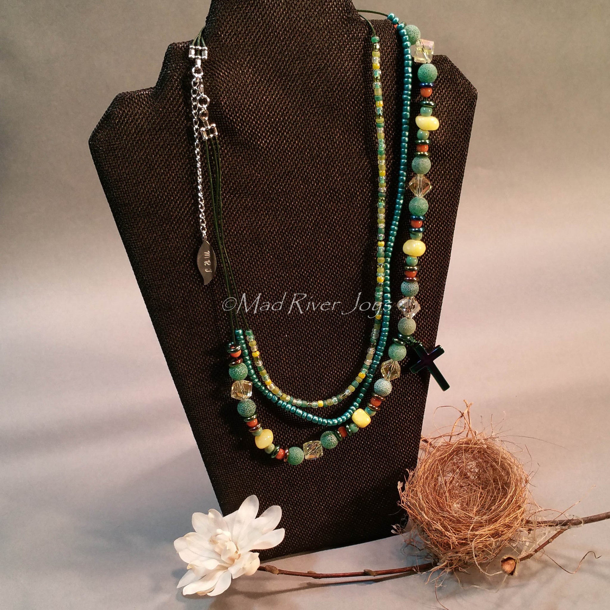 Necklace--Holy Trinity--Green