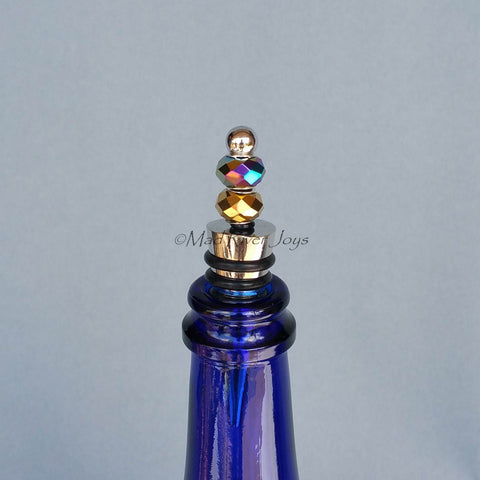 Bottle Stopper--Golden Rainbow