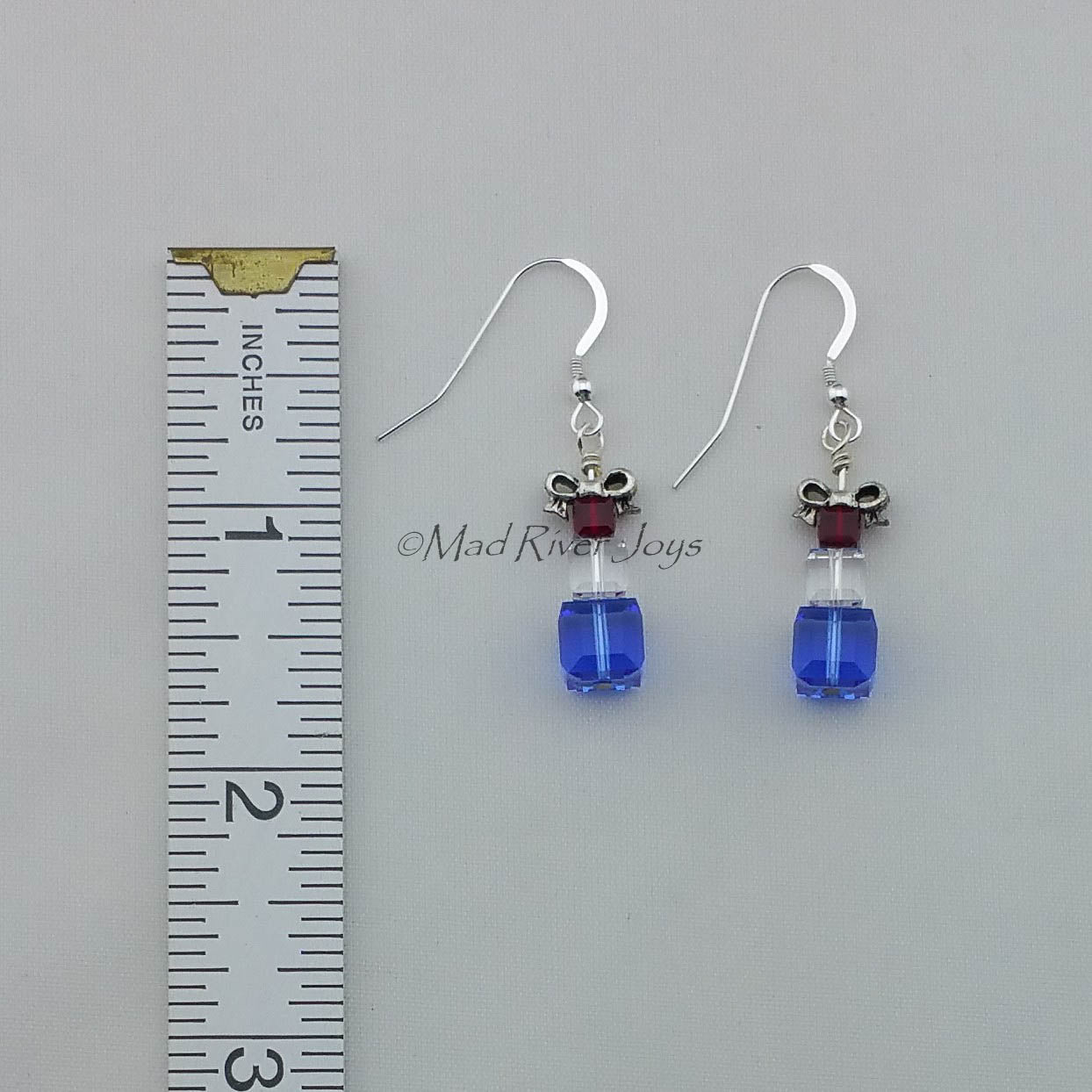 Earrings--Crystal Gifts--Red, White, & Blue