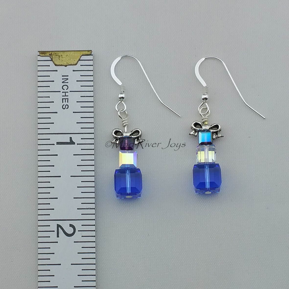 Earrings--Crystal Gifts--Purple & Blue