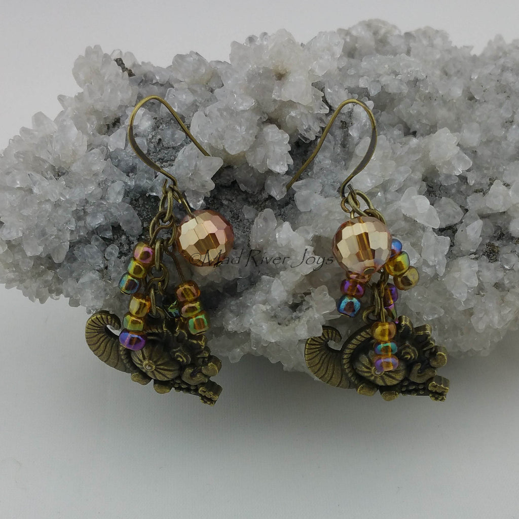 Earrings--Cornucopia--Large Brass