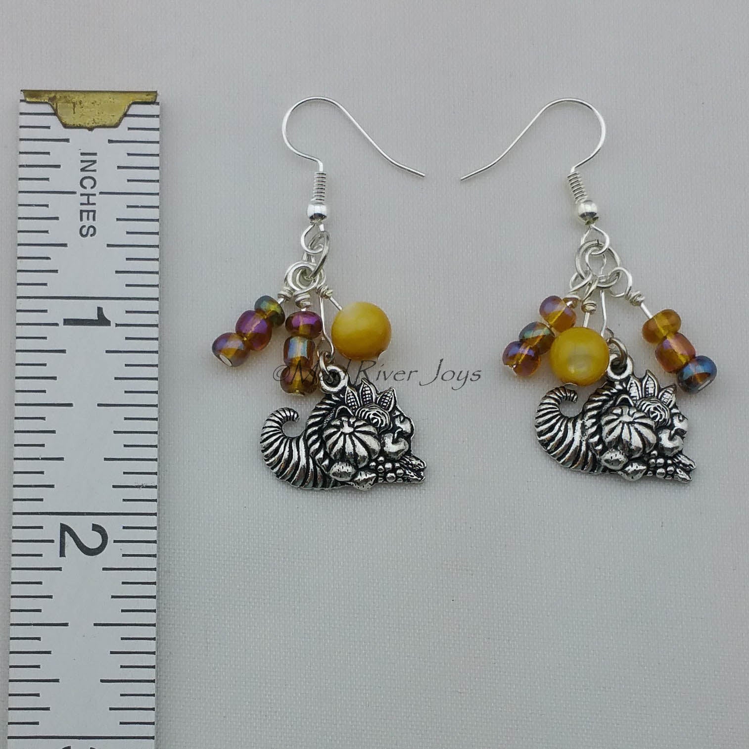 Earrings--Cornucopia--Small Silver