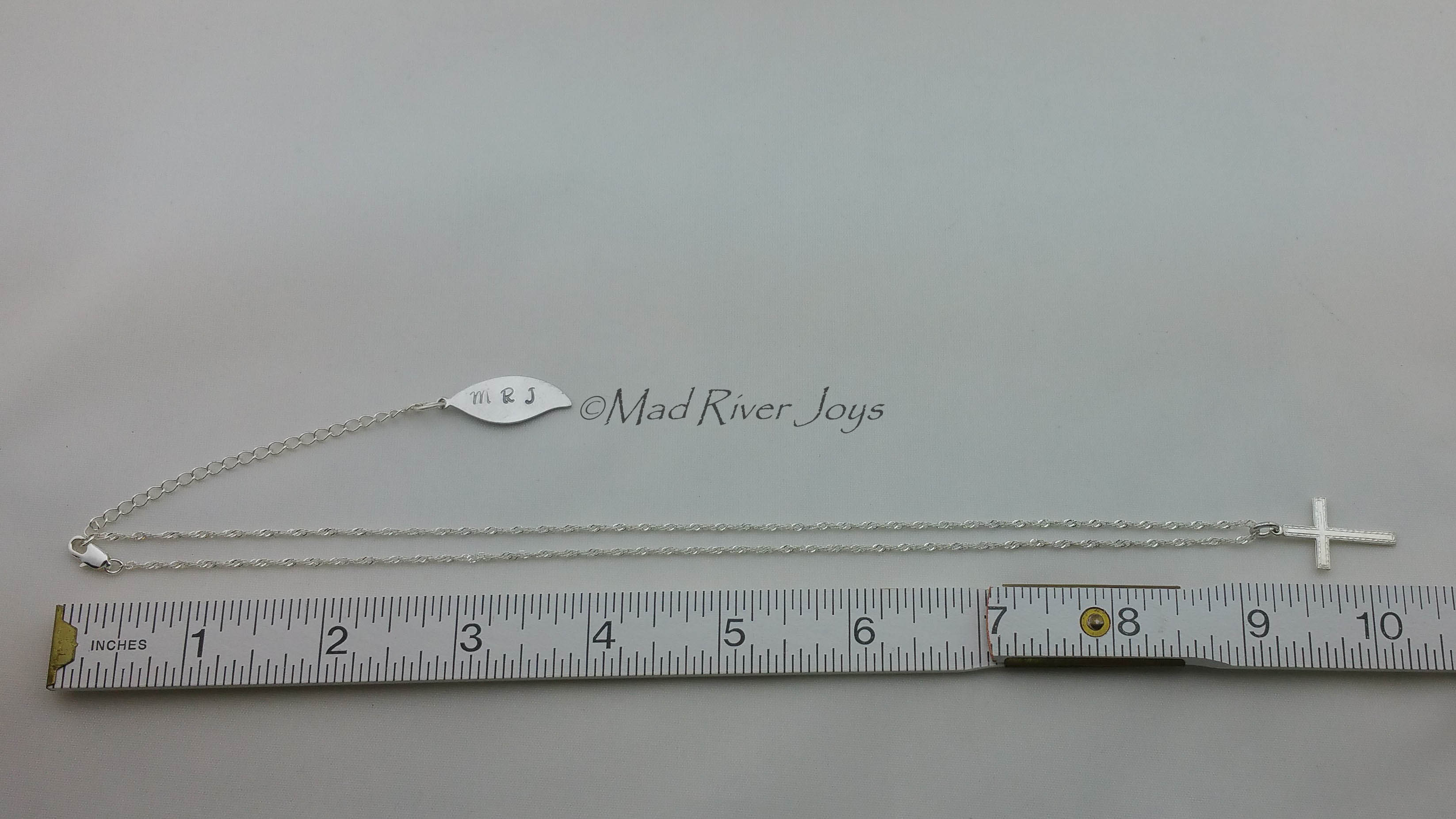 Necklace--Cross--Textured Silver