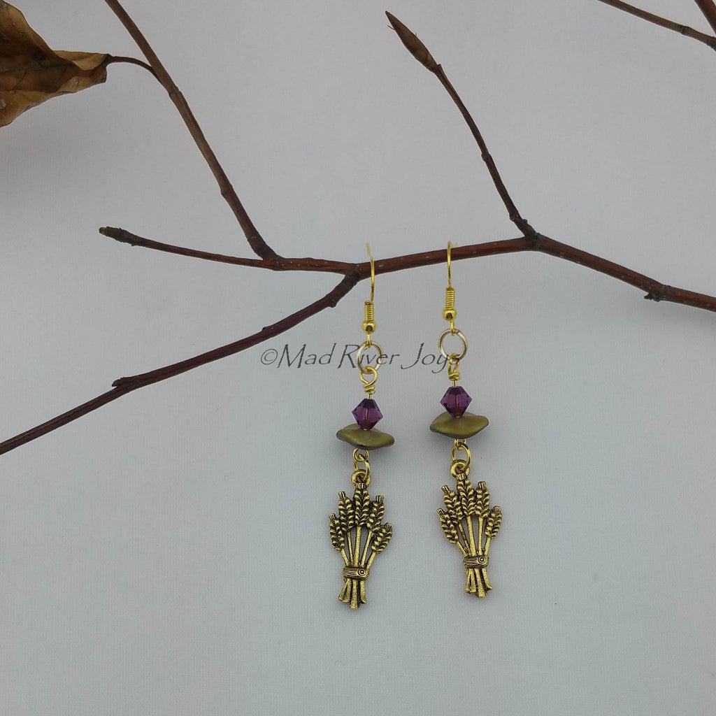 Earrings--Wheat Shocks