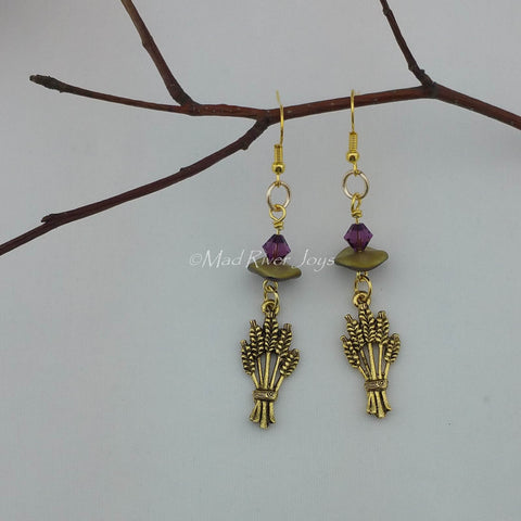 Earrings--Wheat Shocks