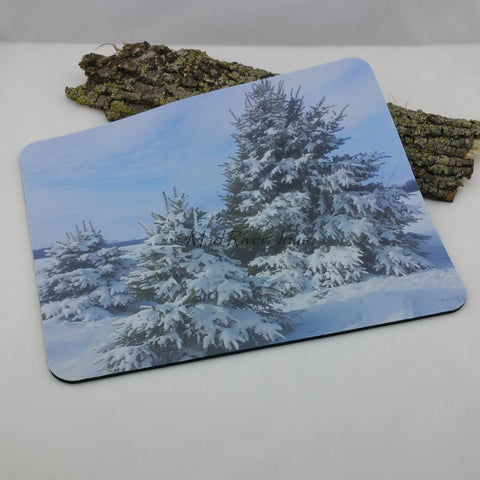 Mouse Mat--Photo Print--Foam--Spruce In Snow