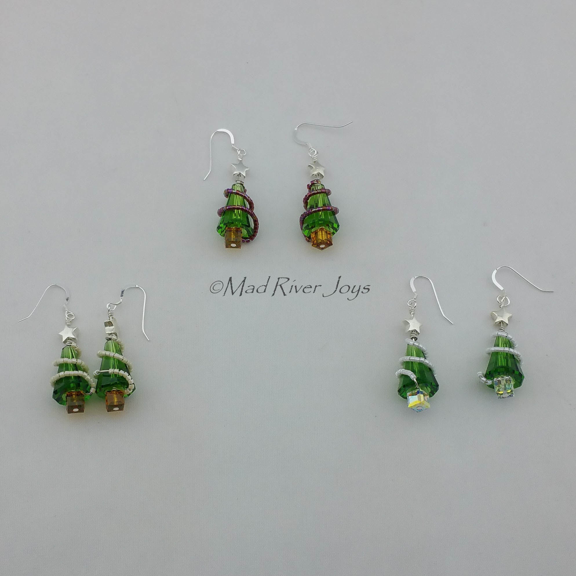 Earrings--Christmas Trimmed Tree