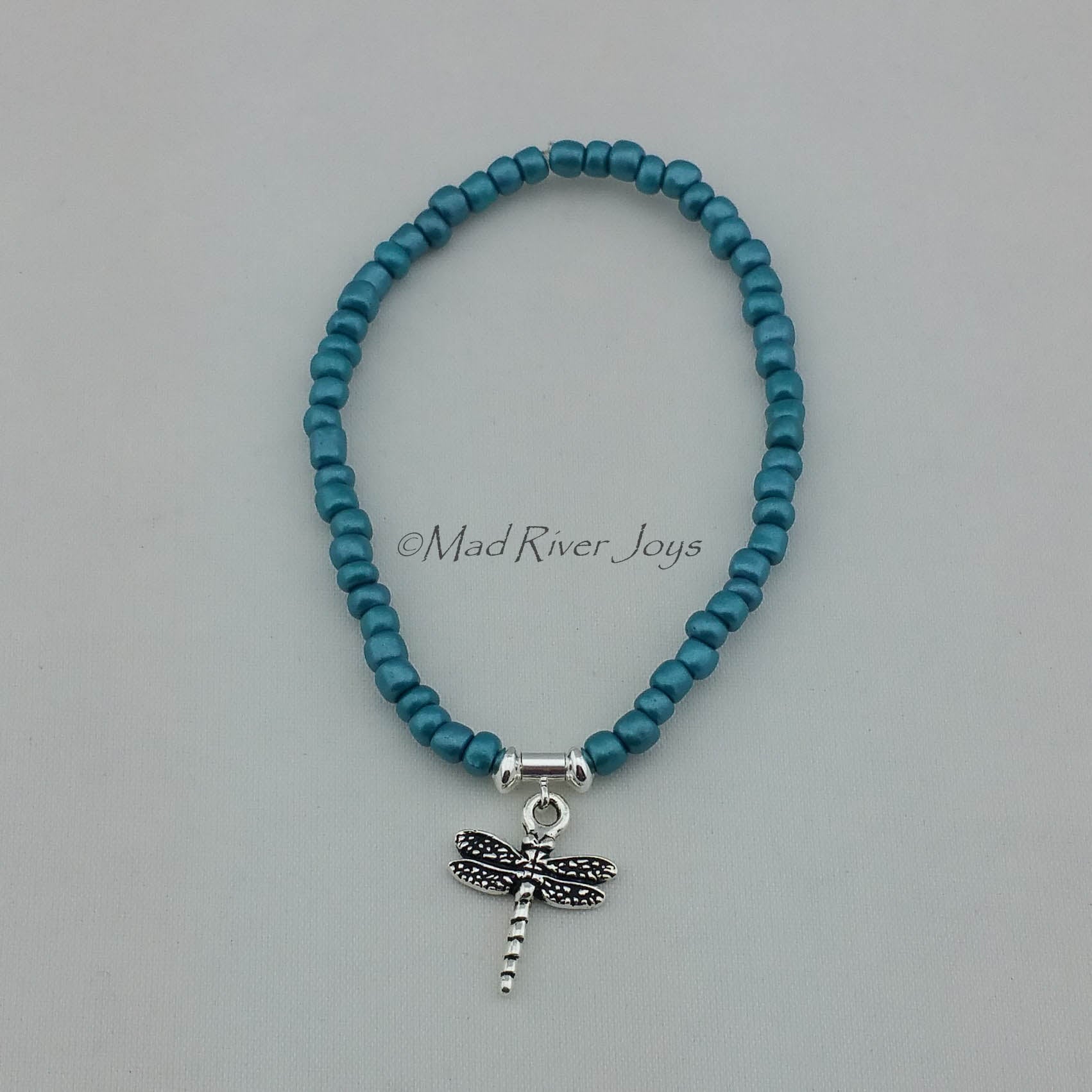 Bracelet--Stretch--Dragonfly Charm