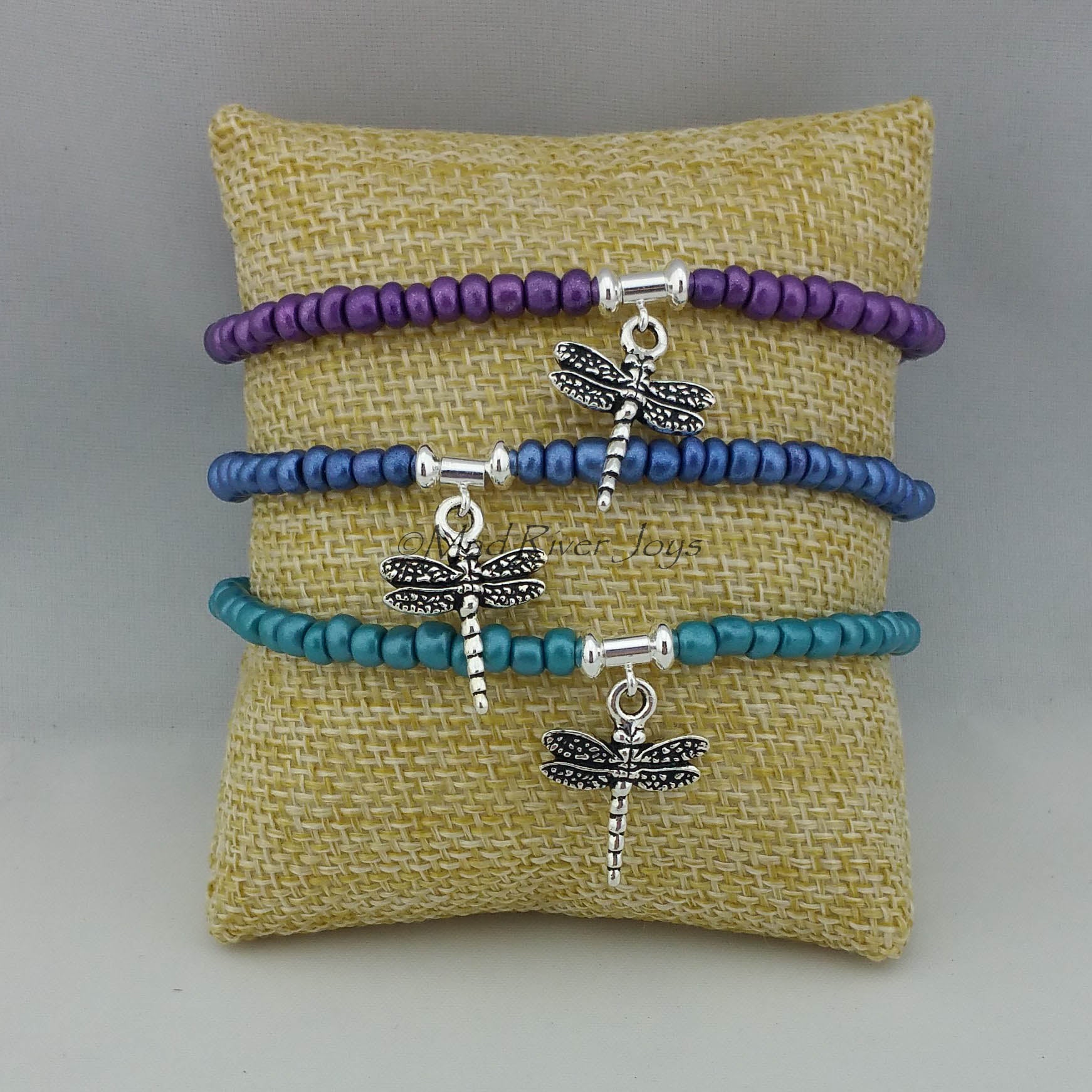 Bracelet--Stretch--Dragonfly Charm