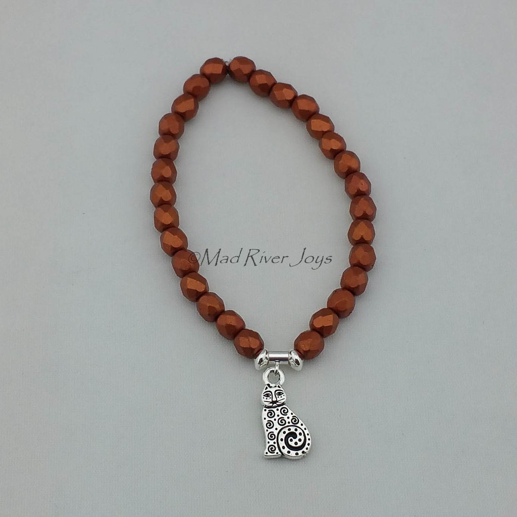 Bracelet--Stretch--Swirly Kitty