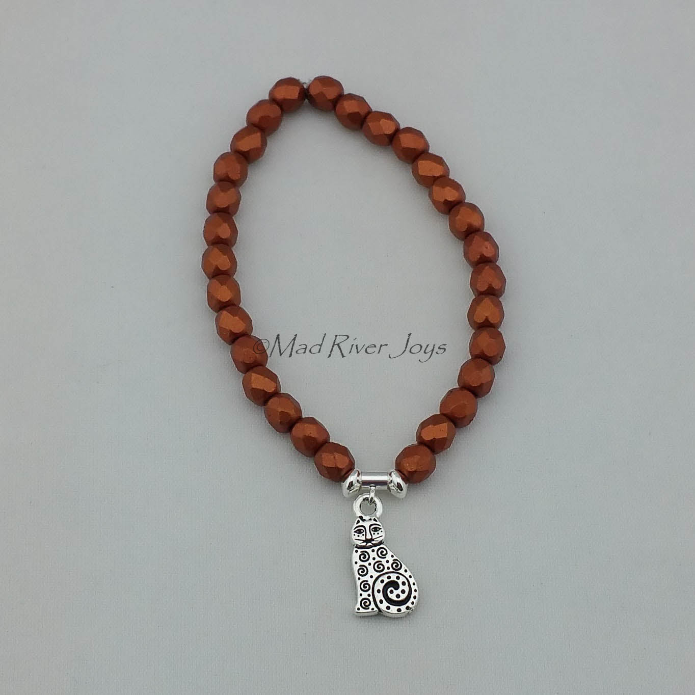 Bracelet--Stretch--Swirly Kitty