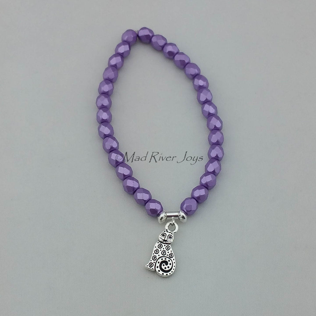 Bracelet--Stretch--Swirly Kitty