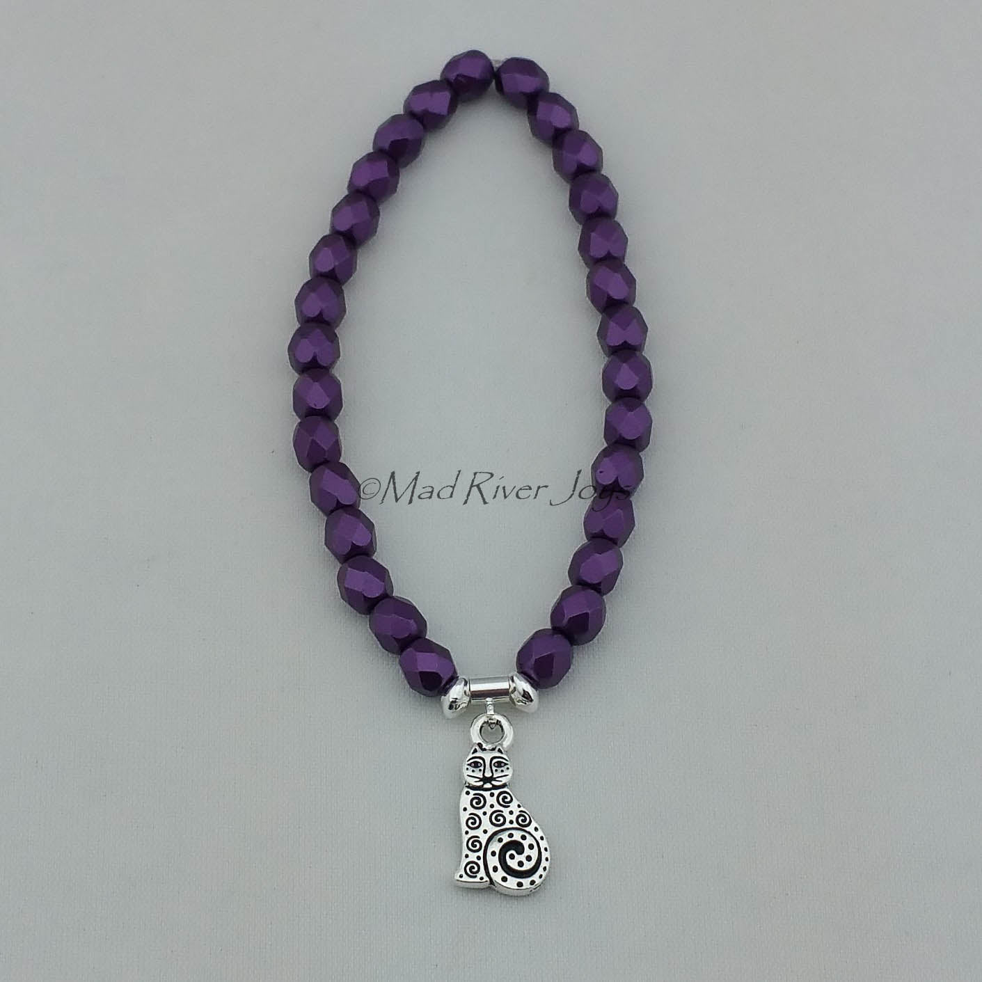 Bracelet--Stretch--Swirly Kitty