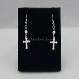 Earrings--Enamel Cross Dangles