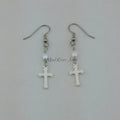 Earrings--Enamel Cross Dangles