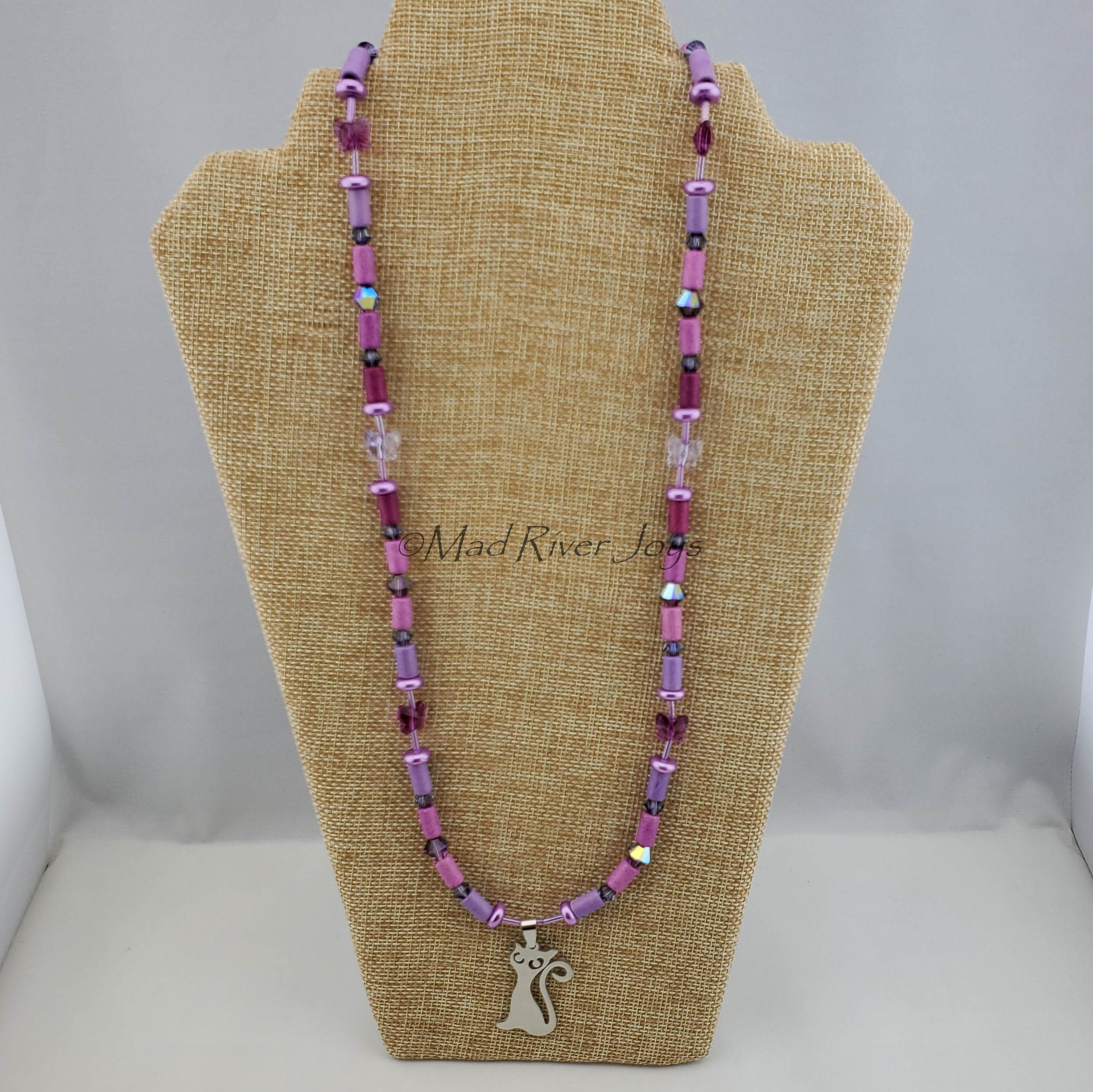 Necklace--Cat & Butterflies