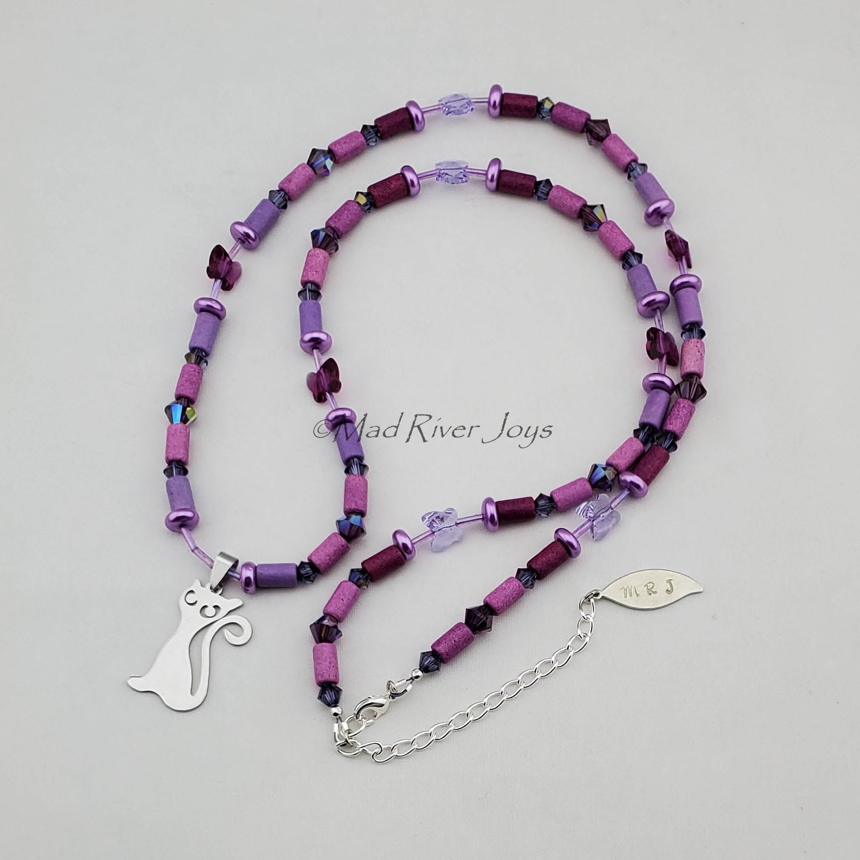 Necklace--Cat & Butterflies