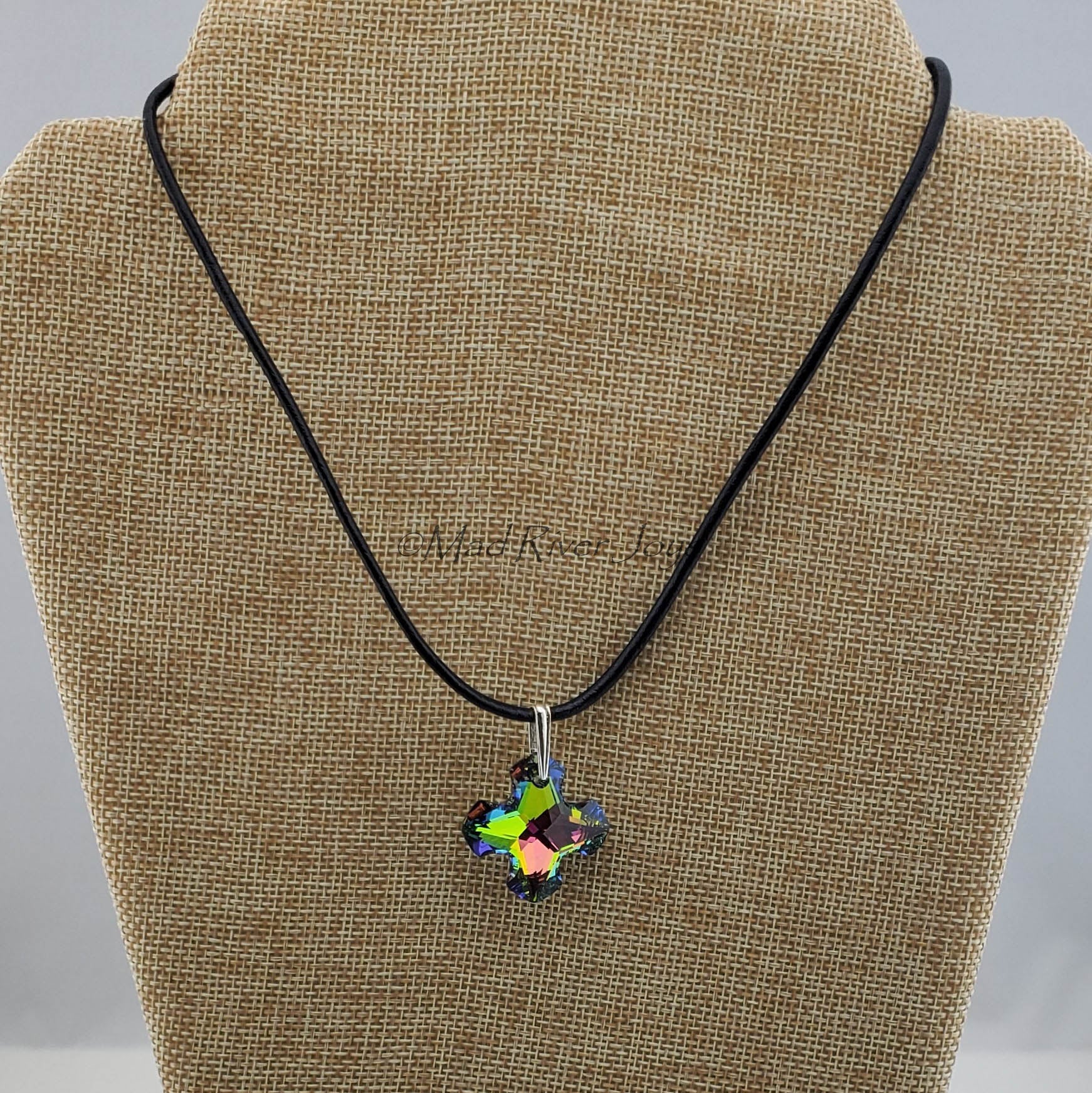 Necklace--Greek Cross Crystal